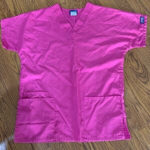 Cherokee Hot Pink V-Neck Scrub Top